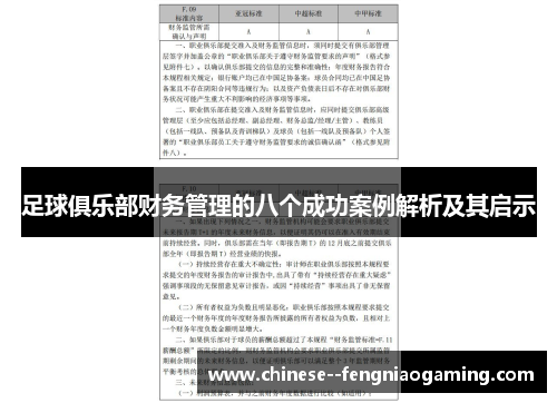 足球俱乐部财务管理的八个成功案例解析及其启示 足球俱乐部财务管理的八个成功案例解析及其启示